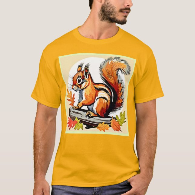 Diagramdesign för hösten-ekorre t shirt (Framsida)