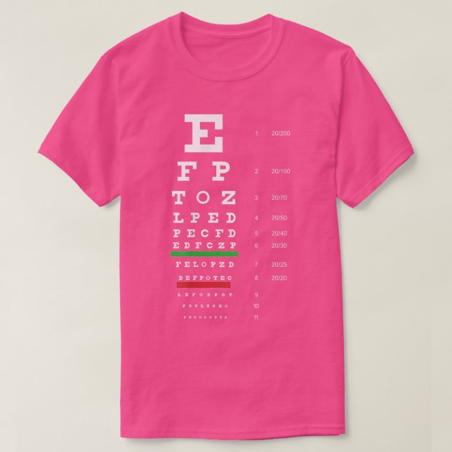 Diagramtest för Snellen Öga T Shirt (Design framsida)