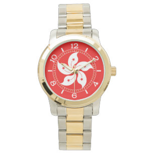 Dial för Hong Kong White Orchid Symbol Armbandsur