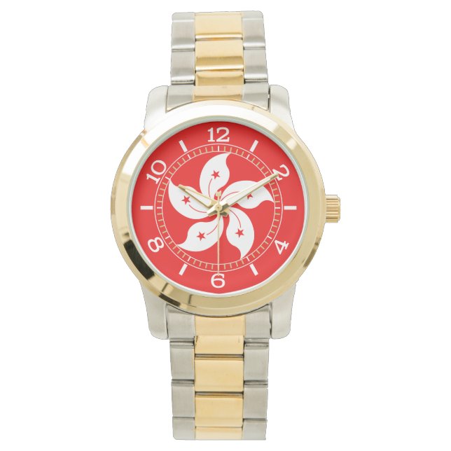 Dial för Hong Kong White Orchid Symbol Armbandsur (Framsida)