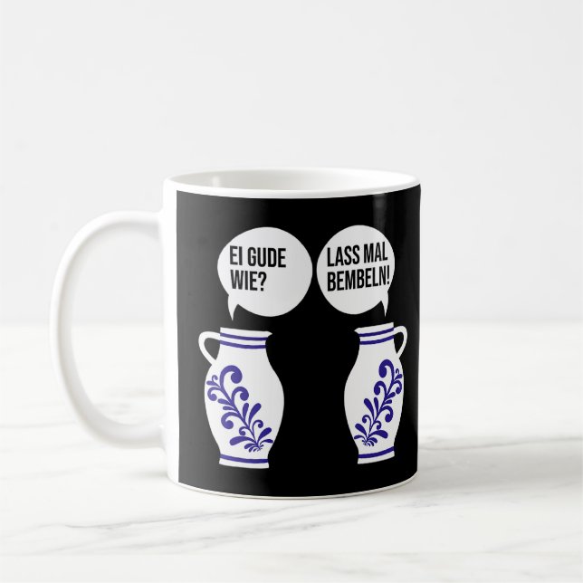 Dialect Hessen Apples Bembel Cider Jug Egg Gourd W Kaffemugg (Vänster)