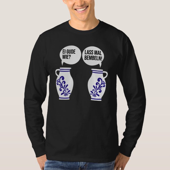 Dialect Hessen Apples Bembel Cider Jug Egg Gourd W T Shirt (Framsida)