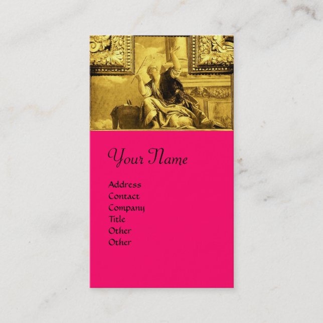 DIALECTICS ALLEGORY Guld Gult,Rosa,Fuchsia Visitkort (Framsida)