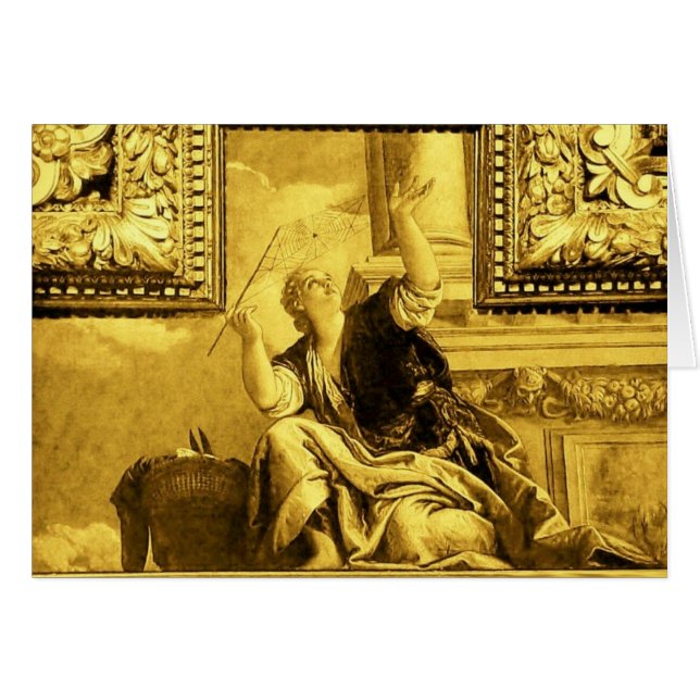 DIALECTICS av Paolo Veronese, Gulten Guld Hälsningskort (Framsidan Horizontal)