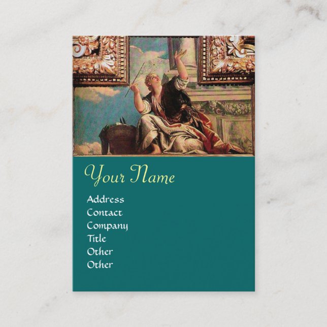 DIALECTICS MONOGRAM, blå grönt brun Visitkort (Framsida)