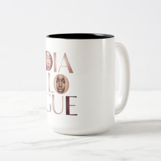Dialogue Faces Gradient Letters Mug Två-Tonad Mugg