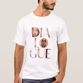 Dialogue Faces Gradient Letters T Shirt