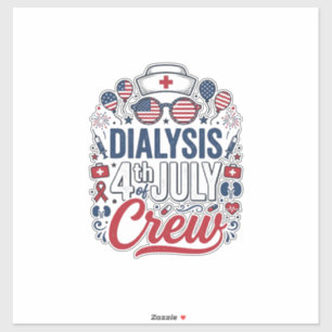 Dialys 4:e juli besättningsläkare patriotisk skjor klistermärken