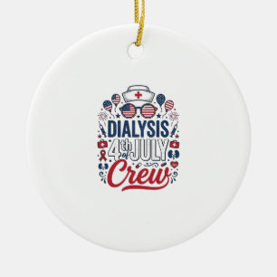 Dialys 4:e juli Sjuksköterska Patriotisk Tröja De Julgransprydnad Keramik