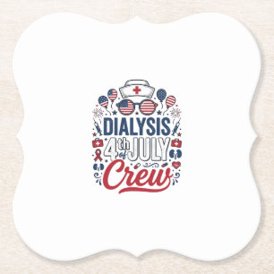 Dialys 4 juli Crew sjuksköterska Patriotisk skjort Underlägg Papper