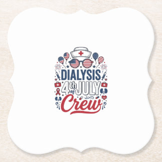 Dialys 4 juli Crew sjuksköterska Patriotisk skjort Underlägg Papper