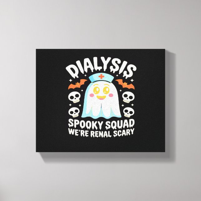 Dialys Nephrology Nurse Cute Halloween Spooky Es Canvastryck (Framsida)