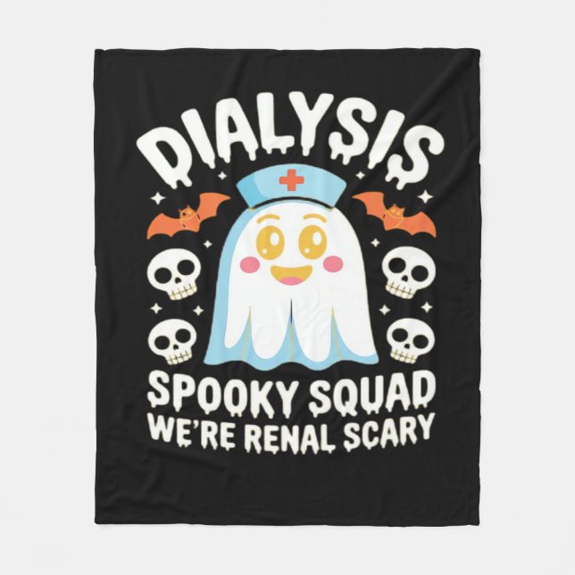 Dialys Nephrology Nurse Cute Halloween Spooky Es Fleecefilt (Framsidan)