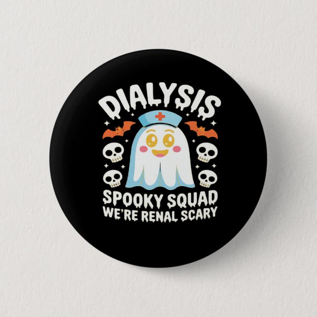 Dialys Nephrology Nurse Cute Halloween Spooky Es Knapp (Framsida)