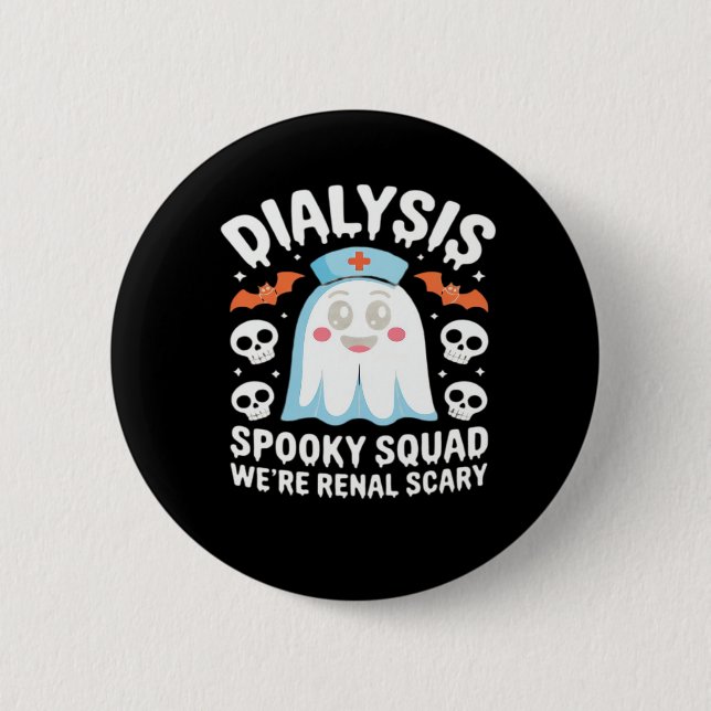 Dialys Nephrology Nurse Cute Halloween Spooky Es Knapp (Framsida)
