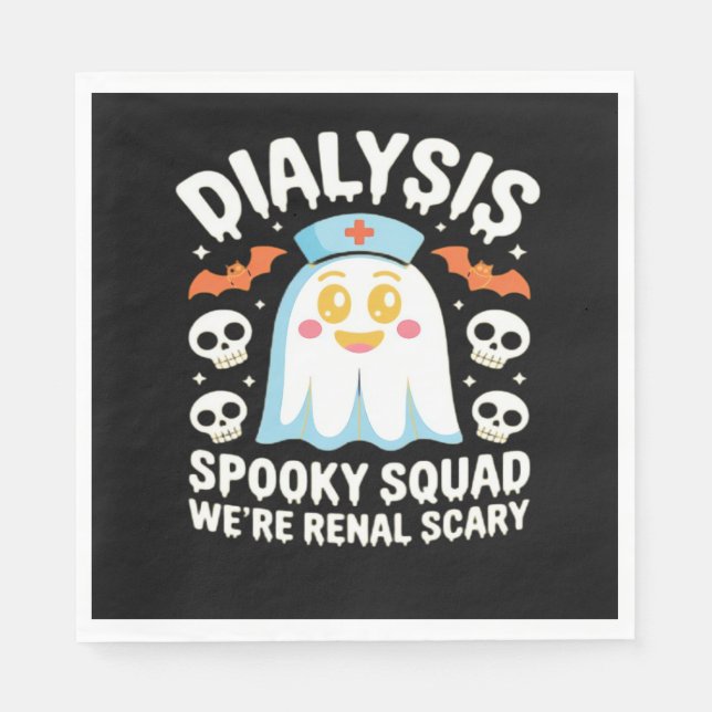 Dialys Nephrology Nurse Cute Halloween Spooky Es Pappersservett (Framsidan)