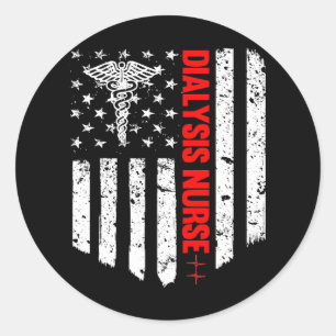 Dialys Nurse American Flagga RN Registered Nurse Runt Klistermärke