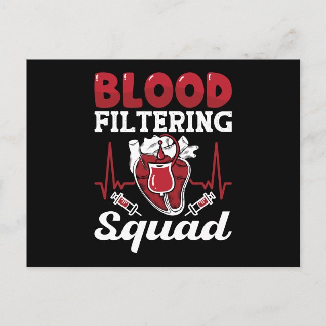 Dialys Nurse Blodet Filtering Squad Nephrology Vykort (Framsida)