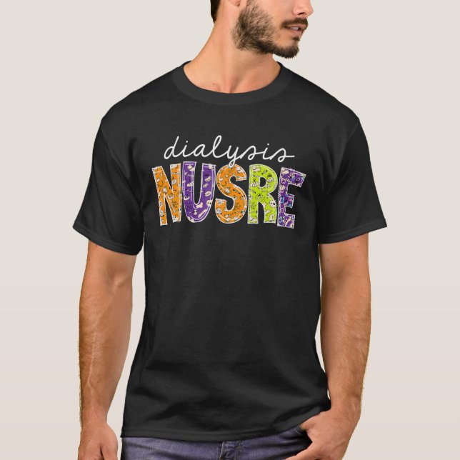 Dialys Nurse Halloween Nephrology Nurse T Shirt (Framsida)