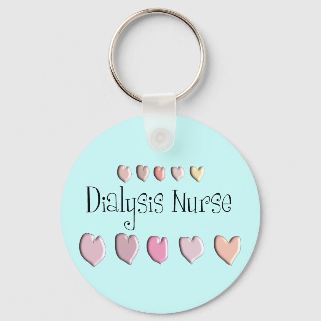 Dialys Nurse Hearts design Gifts Nyckelring (Framsida)