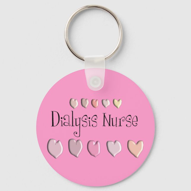 Dialys Nurse Hearts design Gifts Nyckelring (Framsida)