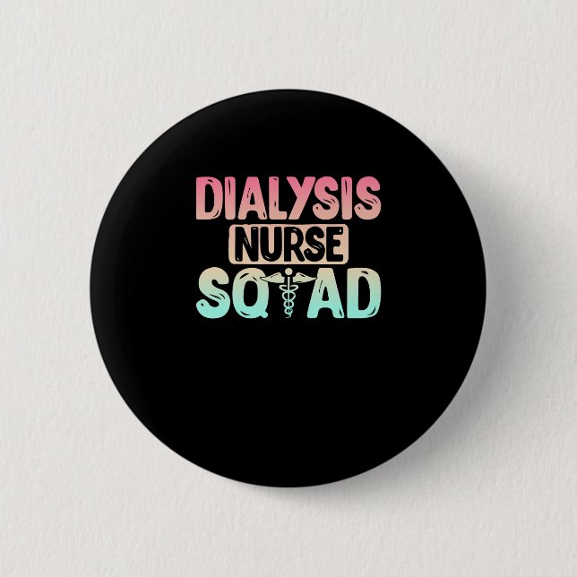 Dialys Nurse Squad Cute Dialysis Nursing Nidney Knapp (Framsida)