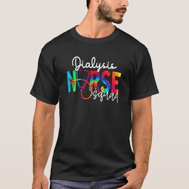 Dialys Nurse Squad Watercol Kärlek Stethoscope Rn T Shirt (Framsida)