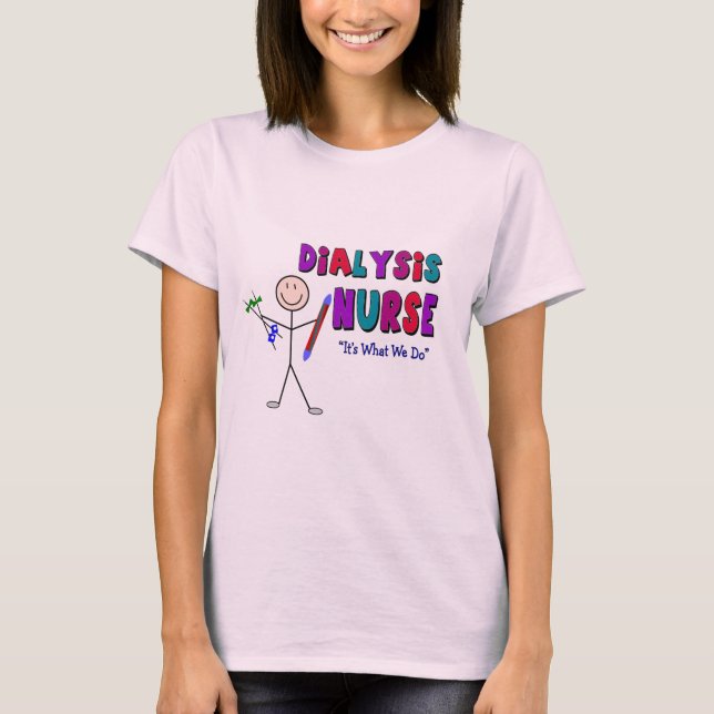 Dialys Nurse Stick Person Design T-shirt (Framsida)