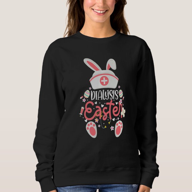 Dialys Påsk Day Nurse Outfit Bunny Öron Dialys T Shirt (Framsida)