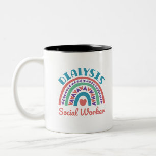 Dialys Social Worker LCSW Renal Rainbow Två-Tonad Mugg