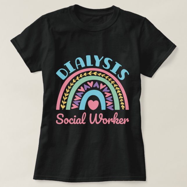 Dialys Social Worker Renal LCSW Rainbow Kvinnor T Shirt (Design framsida)