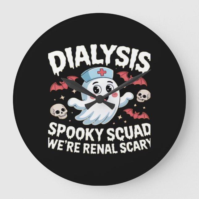 Dialys Spooky Squad Renal Halloween Nephrology N Stor Klocka (Framsida)