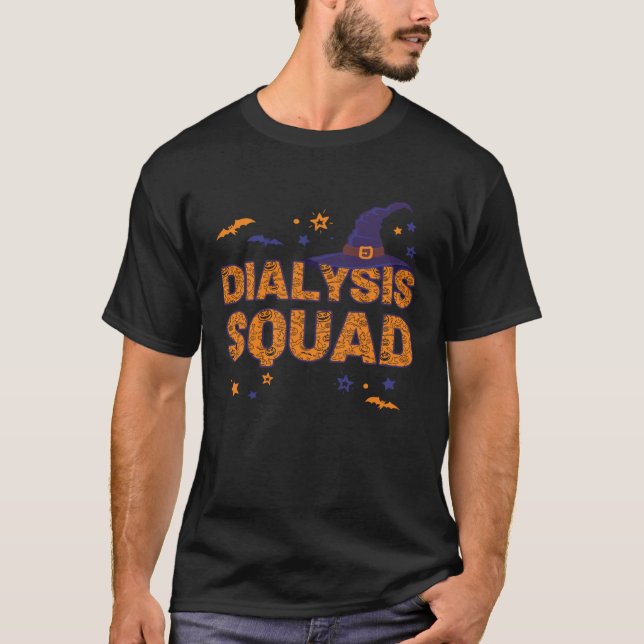 Dialys Squad Witch Hat Halloween Matching Nurses T Shirt (Framsida)