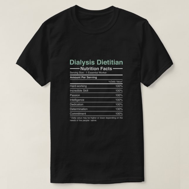 Dialysdietitiska näringsfetter - Nefrologi T Shirt (Design framsida)