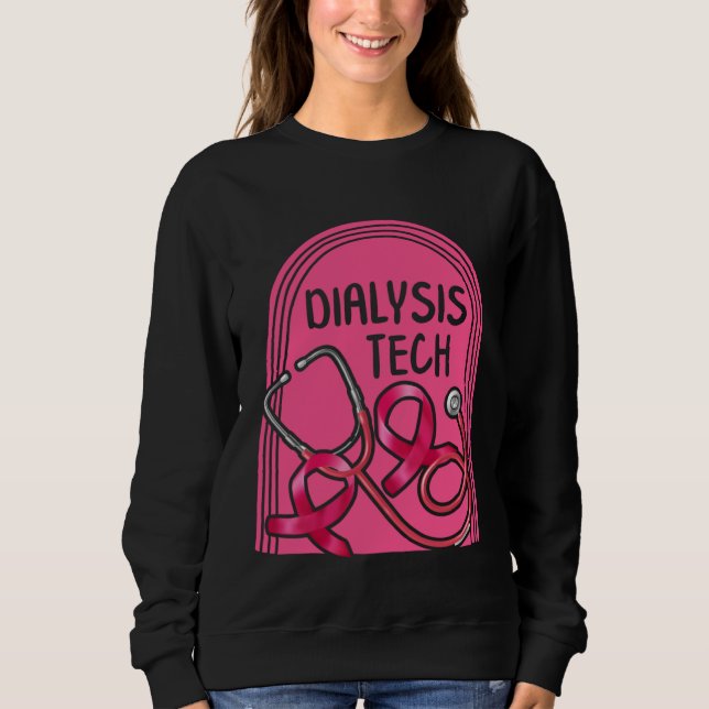 Dialysis Nurse Dialysis Tech Pink Stethoscope Tee  (Framsida)