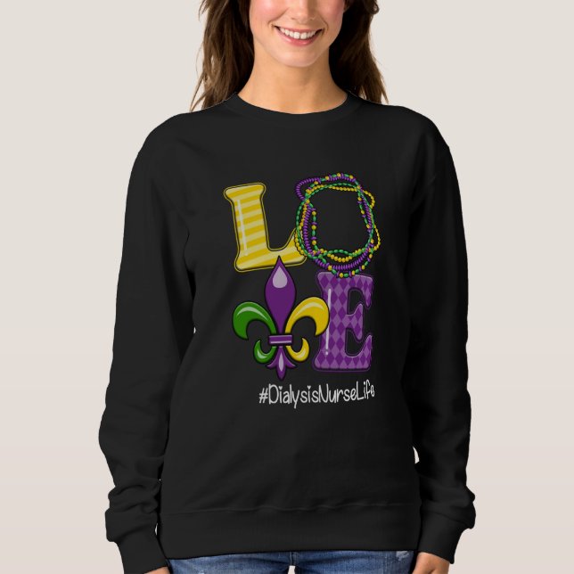 Dialysis Nurse Nurse Mardi Gras Leopard Festival P T Shirt (Framsida)