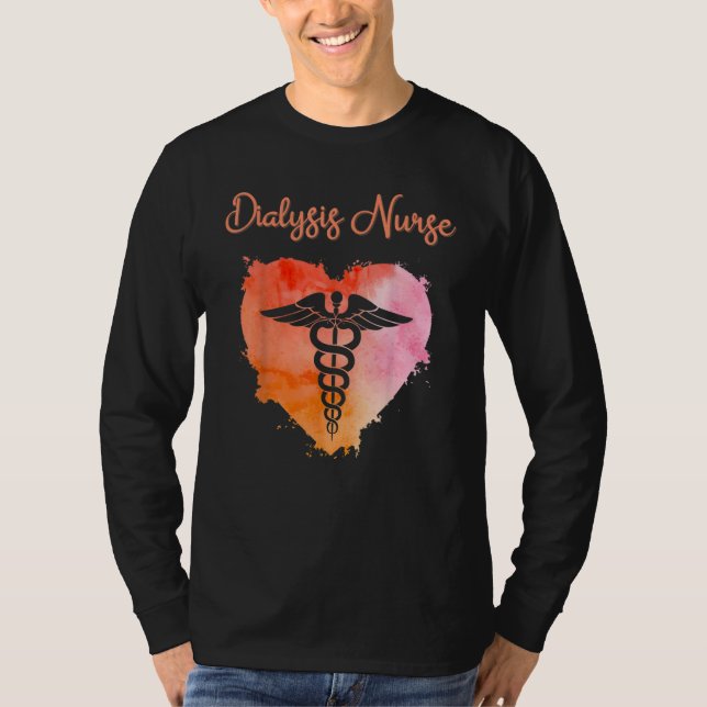 Dialysis Nurse   Nurses Nursing Graduation Caduceu T Shirt (Framsida)