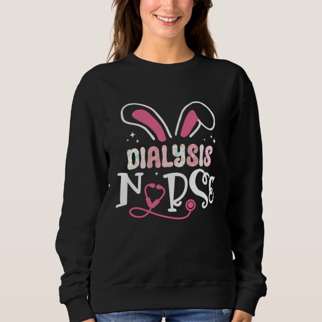 Dialysis Nurse Stethoscope Bunny Ears Love Rabbit  T Shirt (Framsida)