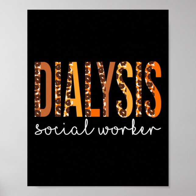 Dialysis Social Worker Leopard Fall Autumn Thanksg Poster (Framsidan)