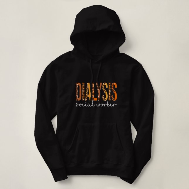 Dialysis Social Worker leopard Fall Autumn Thanksg T Shirt (Design framsida)