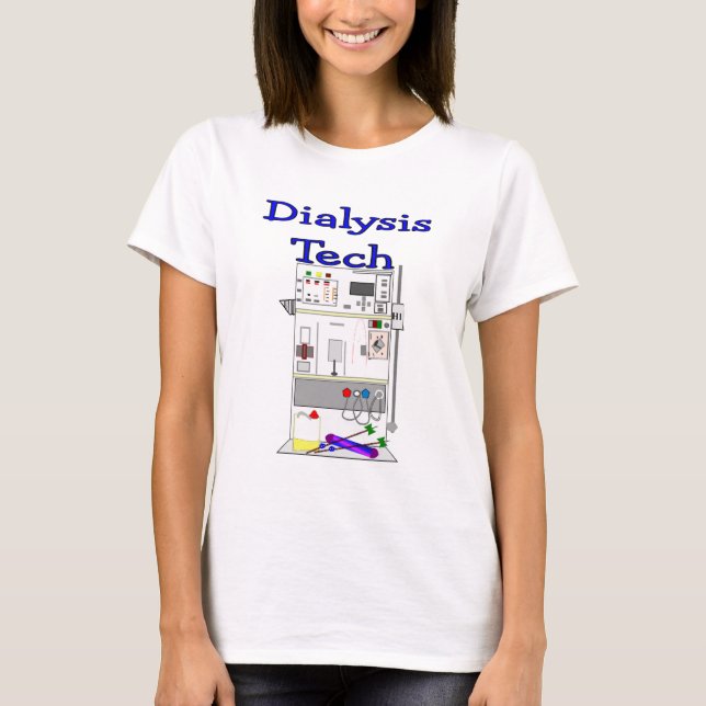 Dialysistekniker--Fresenius maskindesign T-shirt (Framsida)