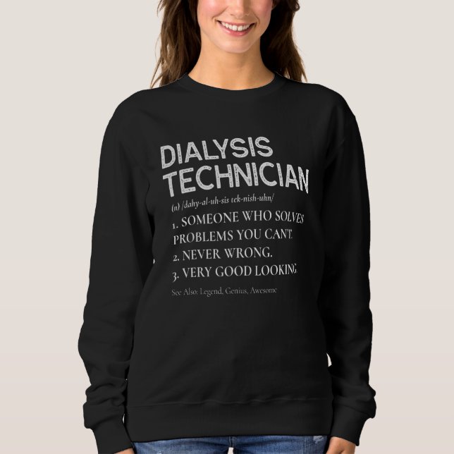 Dialystekniker Definition Nephrology Tech T Shirt (Framsida)