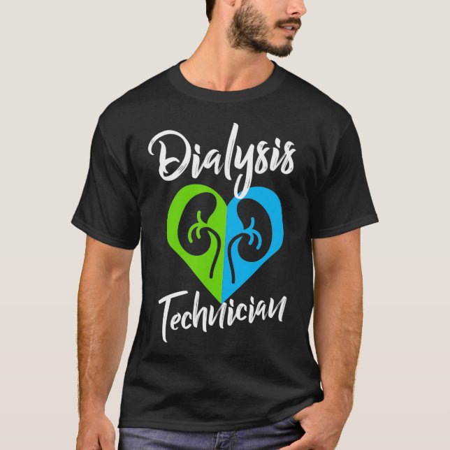 Dialystekniker Heart Pair Nephrology Tech T Shirt (Framsida)