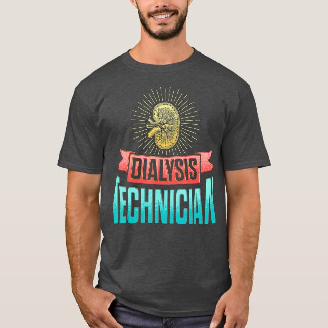 Dialystekniker Info Nephrology Tech T Shirt (Framsida)