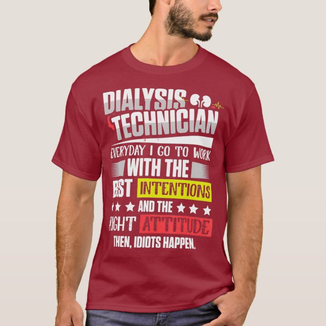 Dialystekniker Intentions Nephrology Tech T Shirt (Framsida)