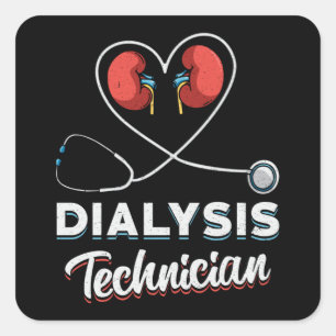 Dialystekniker Kärlek Nurse Nephrology Tech Fyrkantigt Klistermärke