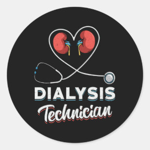 Dialystekniker Kärlek Nurse Nephrology Tech Runt Klistermärke