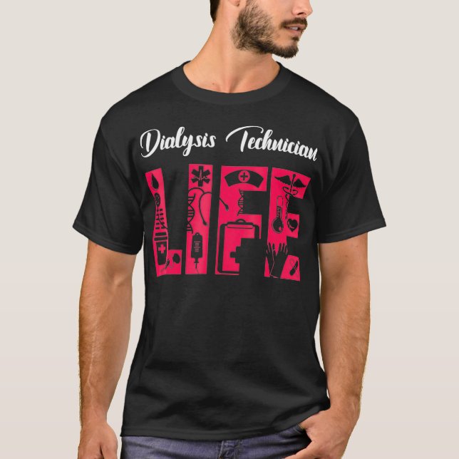 Dialystekniker Life Nephrology Tech T Shirt (Framsida)