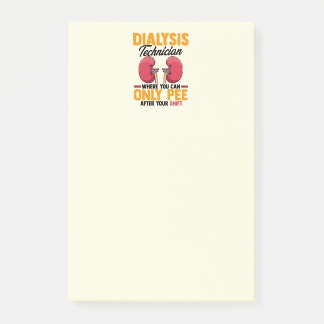 Dialystekniker Nephrology Kidney   Post-it Block (Framsida)