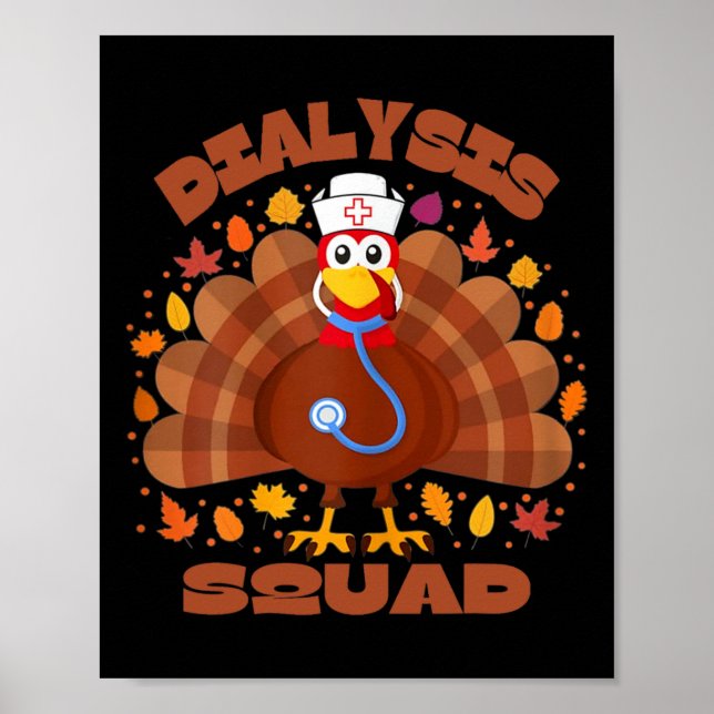 Dialystekniker Nephrology Thnksgiving Dialysi Poster (Framsidan)